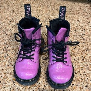 Doc Martens Toddler 1460 Purple Sparkle Patent Leather